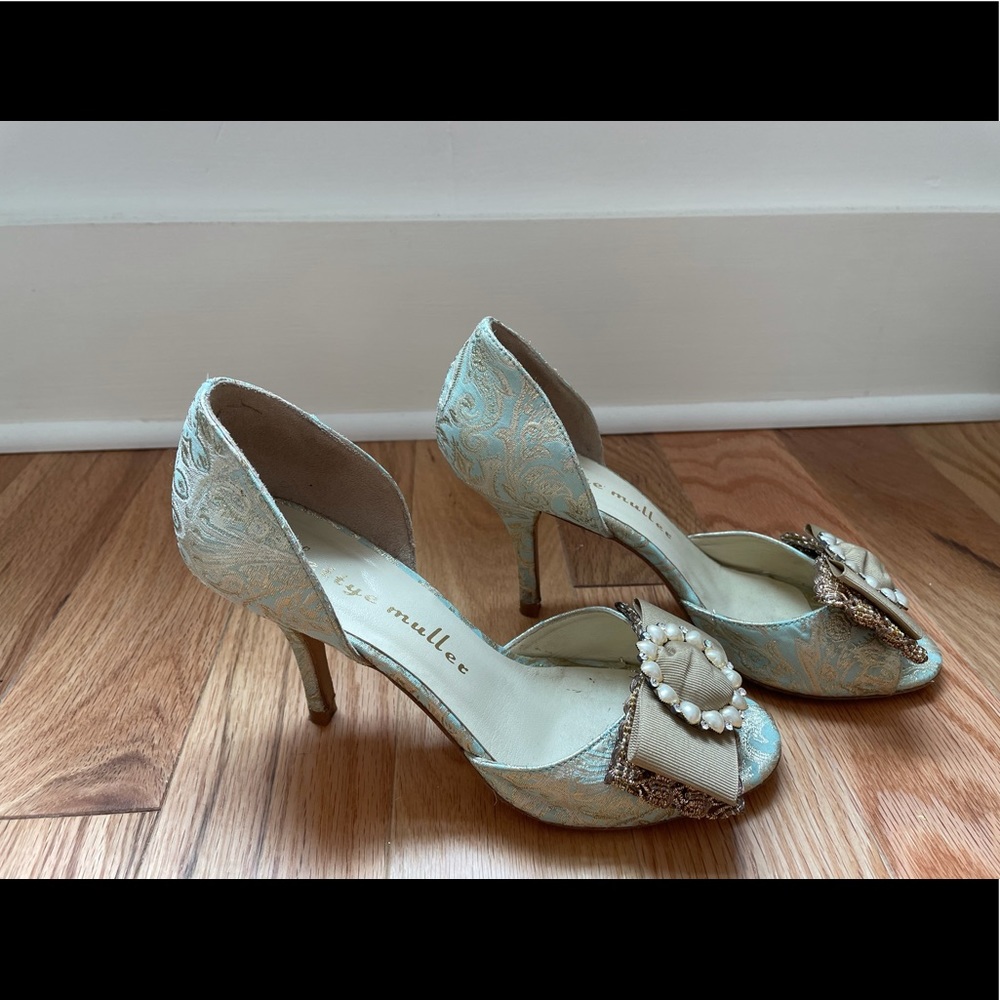 Ocean Green and Gold Wedding Shoes